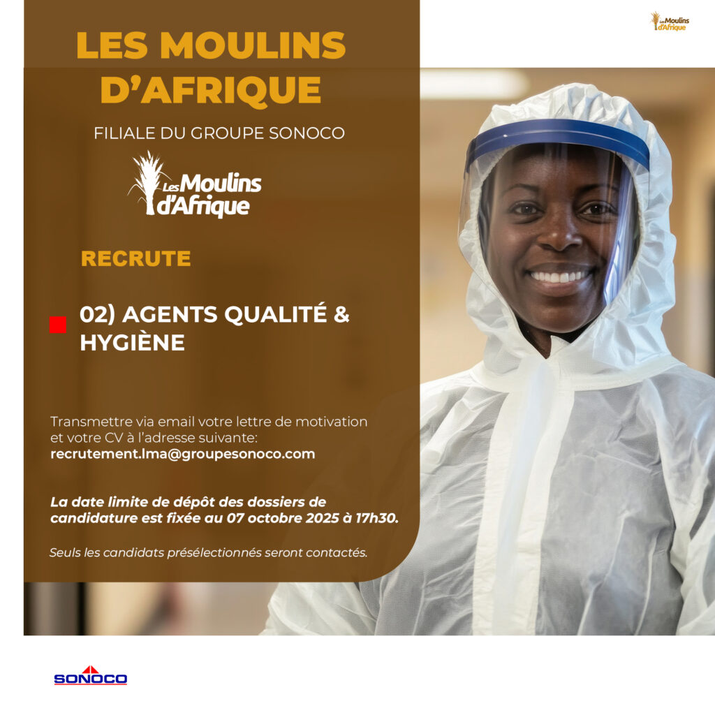 DEUX (02) AGENTS QUALITÉ & HYGIÈNE (H/F)