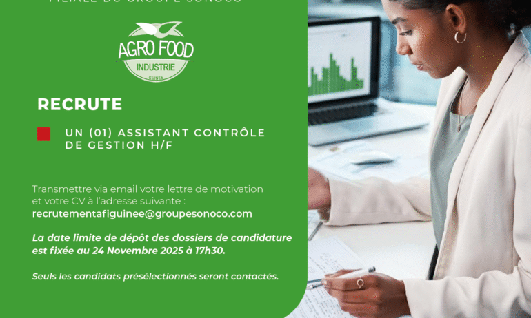 UN (01) ASSISTANT CONTRÔLE DE GESTION – H/F