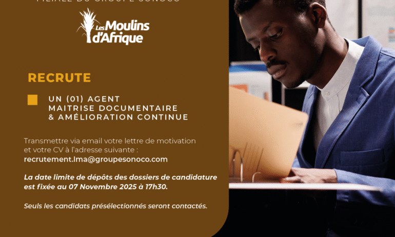 UN (01) AGENT MAITRISE DOCUMENTAIRE & AMELIORATION CONTINUE